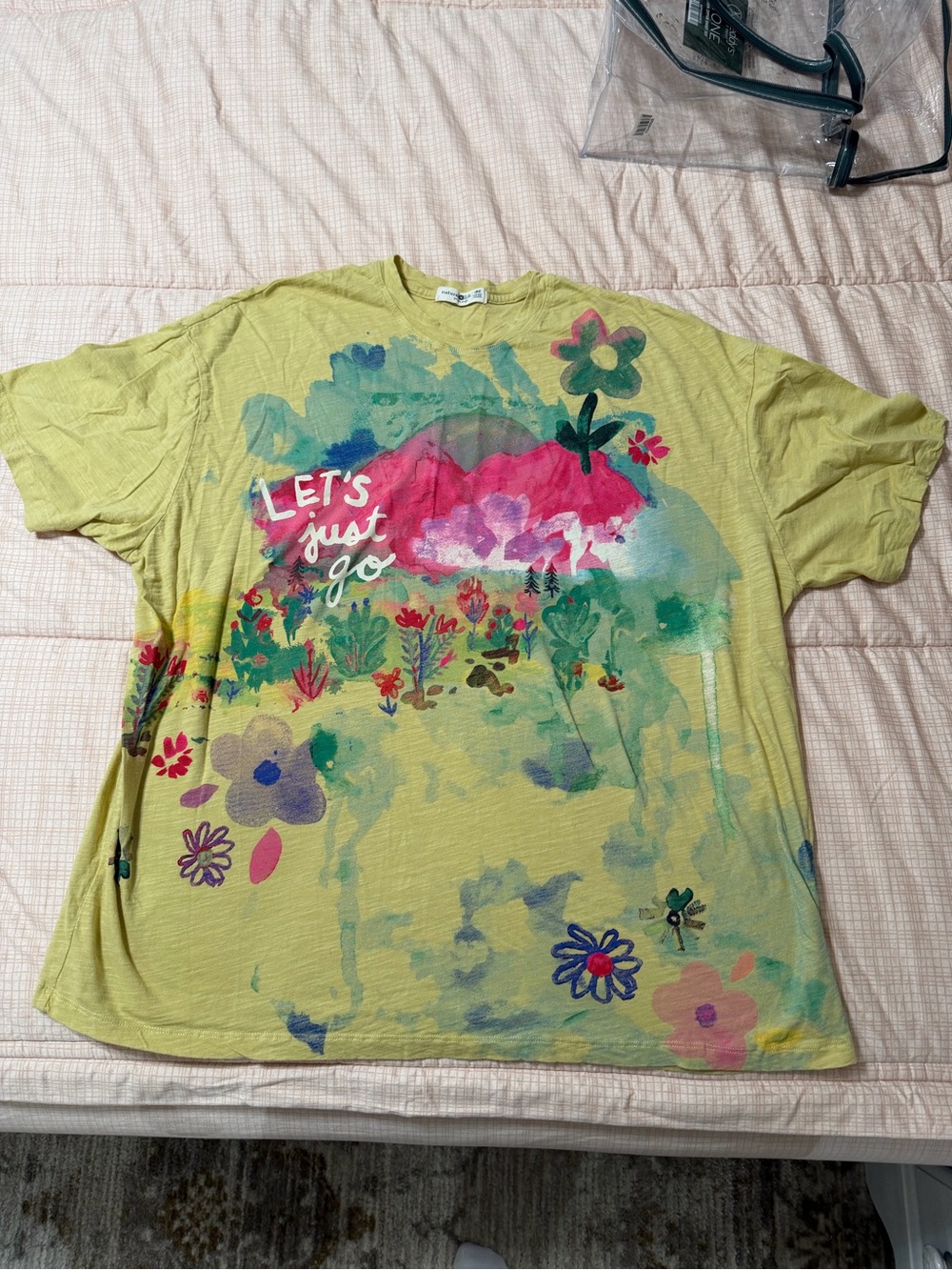 NATURAL LIFE yellow Floral 'Let's Just Go' Graphic Tee